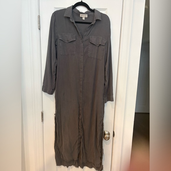 cloth & stone Dresses & Skirts - Cloth‎ & Stone Long Button-Down Shirt Dress